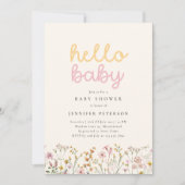 Boho Wilde Bloem Baby Shower Uitnodiging (Voorkant)