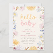 Boho Wilde Bloem Baby Shower Uitnodiging (Voorkant)