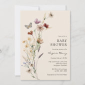 Boho wilde bloem baby shower uitnodiging (Voorkant)