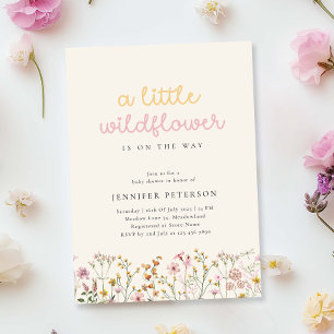 Boho Wilde Bloem Baby Shower Uitnodiging