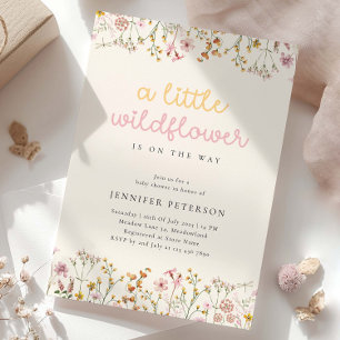 Boho Wilde Bloem Baby Shower Uitnodiging