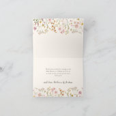 Boho Wilde Bloem Baby Shower Vouw Bedankkaart (Binnen)