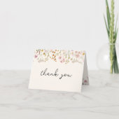 Boho Wilde Bloem Baby Shower Vouw Bedankkaart (Voorkant)