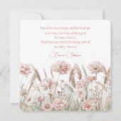 Boho Wilde Bloem Bedanktkaart Bedankkaart (Achterkant)
