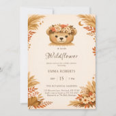 Boho Wilde Bloem Beer Herfst Pampas Gras Kaart (Voorkant)