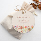 Boho Wilde Bloem Beige Trouw Dank Je Wel Bedankjes Labels