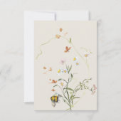 Boho Wilde Bloem Bij Bruidsbeige Bruiloft Bedankkaart (Achterkant)