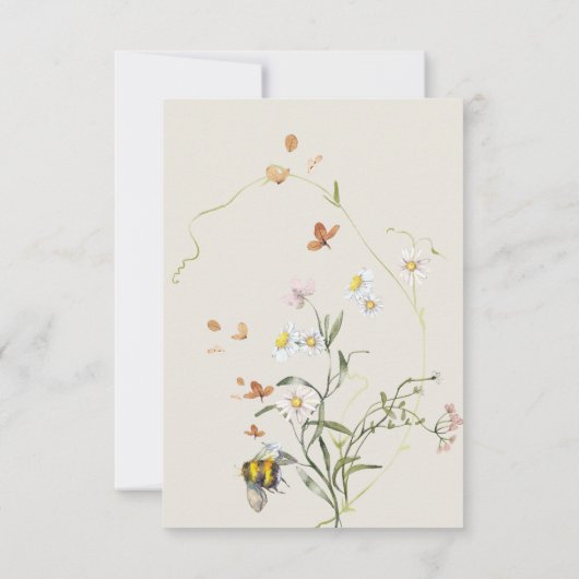 Boho wilde bloem bij bruiloft borrel bedankkaart (Achterkant)