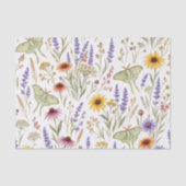 Boho wilde bloem bloemendruk botanische maanvlinde tissuepapier (Voorkant)