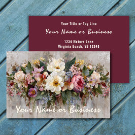 Boho wilde bloem bloemschikking visitekaartje