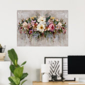 Boho wilde bloem bloemstuk schikking  poster (Thuiskantoor)