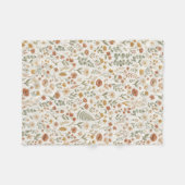Boho Wilde Bloem Botanische Bloem Aardtinten Fleece Deken (Voorkant (Horizontaal))