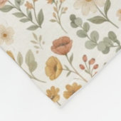 Boho Wilde Bloem Botanische Bloem Aardtinten Fleece Deken (Hoek)