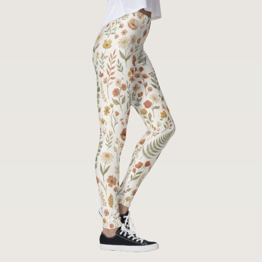 Boho Wilde Bloem Botanische Bloemige Moeder Esthet Leggings (Rechts)