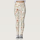 Boho Wilde Bloem Botanische Bloemige Moeder Esthet Leggings (Voorkant)