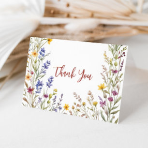 Boho Wilde Bloem Bruids Baby Shower Bedankkaart