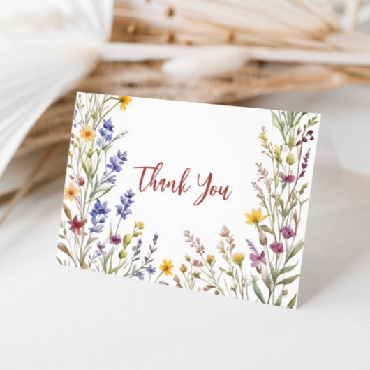 Boho Wilde Bloem Bruids Baby Shower Bedankkaart