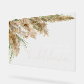 Boho wilde bloem bruids douche acryl welkomstbord bord (Hoek)