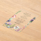 Boho Wilde Bloem Bruidsdouche Acryl Uitnodigingen (Laagn)