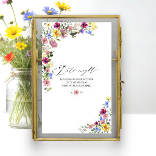 Boho Wilde Bloem Bruidsdouche Date Night Pot Bord Poster