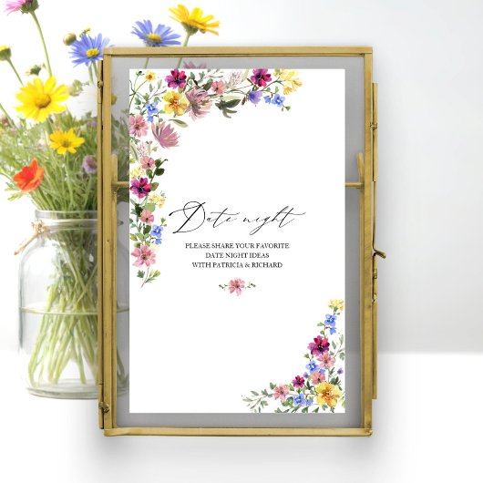 Boho Wilde Bloem Bruidsdouche Date Night Pot Bord Poster
