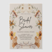 Boho Wilde Bloem Bruidsdouche Uitnodiging (Voorkant)