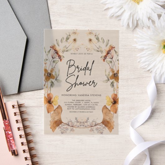 Boho Wilde Bloem Bruidsdouche Uitnodiging (Huwelijk)