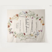 Boho Wilde Bloem Bruidsdouche Wandkleed (Voorkant (horizontaal))