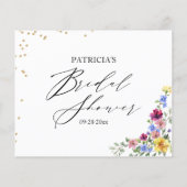 Boho Wilde Bloem Bruidsfeest Advieskaarten (Achterkant)