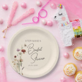 Boho Wilde Bloem Bruidsfeest Papieren Bordje (Feest)