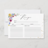 Boho Wilde Bloem Bruidsfeest Recept Kaarten (Voorkant)