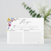 Boho Wilde Bloem Bruidsfeest Recept Kaarten (Staand voorkant)