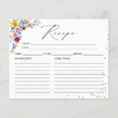 Boho Wilde Bloem Bruidsfeest Recept Kaarten (Voorkant)