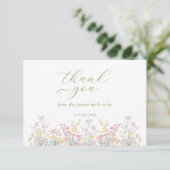 Boho Wilde Bloem Bruiloft Borrel  Bedankkaart (Staand voorkant)