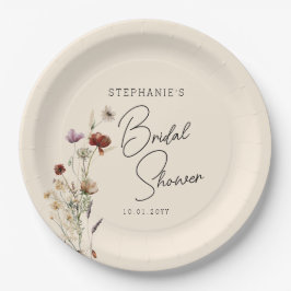Boho Wilde Bloem Bruiloft Borrel Papieren Bordje