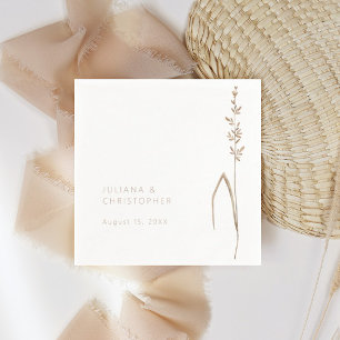 Boho Wilde Bloem Bruiloft Cocktail Papieren Servet