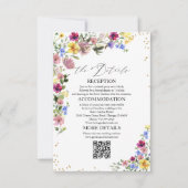 Boho Wilde Bloem Bruiloft Details Bijlage Kaarten (Voorkant)