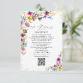 Boho Wilde Bloem Bruiloft Details Bijlage Kaarten (Staand voorkant)