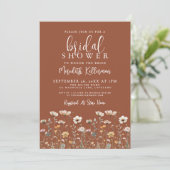 Boho Wilde Bloem Bruiloft Feest Kaart (Staand voorkant)