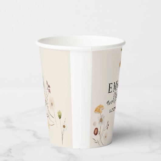 Boho wilde bloem Bruiloft Papieren Bekers (Rechts)