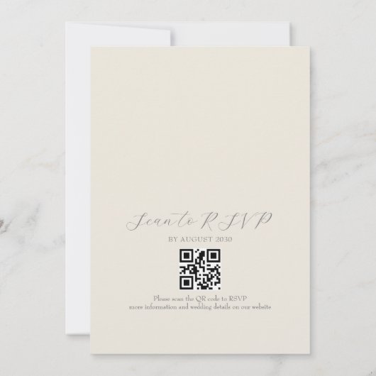 Boho Wilde Bloem Bruiloft QR Code Kaart (Achterkant)