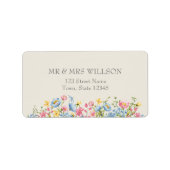 Boho Wilde Bloem Bruiloft Retouradres Etiket (Voorkant)