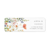 Boho Wilde Bloem Bruiloft Retouradres Etiket (Voorkant)