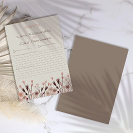 Boho Wilde Bloem Bruiloft RSVP Kaart
