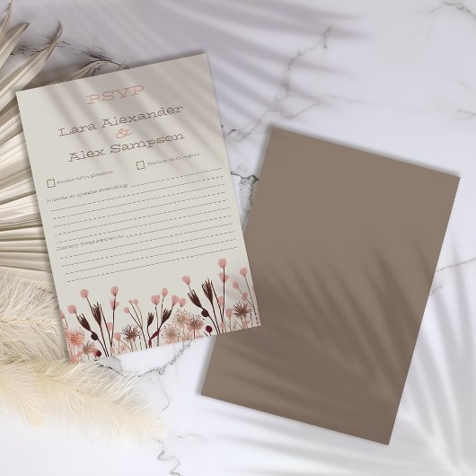 Boho Wilde Bloem Bruiloft RSVP Kaart