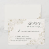Boho Wilde Bloem Bruiloft RSVP Kaart  (Voorkant / Achterkant)