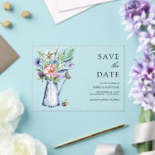 Boho Wilde Bloem Bruiloft Save the Date Acryl Uitnodigingen (Insitu (Huwelijk))