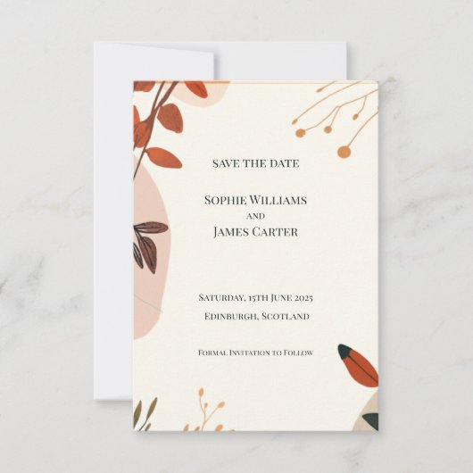 Boho Wilde Bloem Bruiloft Save The Date Kaart | Le (Voorkant)