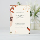 Boho Wilde Bloem Bruiloft Save The Date Kaart | Le (Staand voorkant)