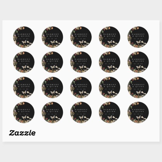 Boho Wilde Bloem Bruiloft Sticker Label (Vel)